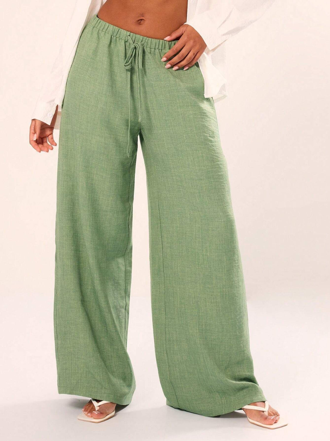 Drawstring Wide Leg Pants - Smart Shopper