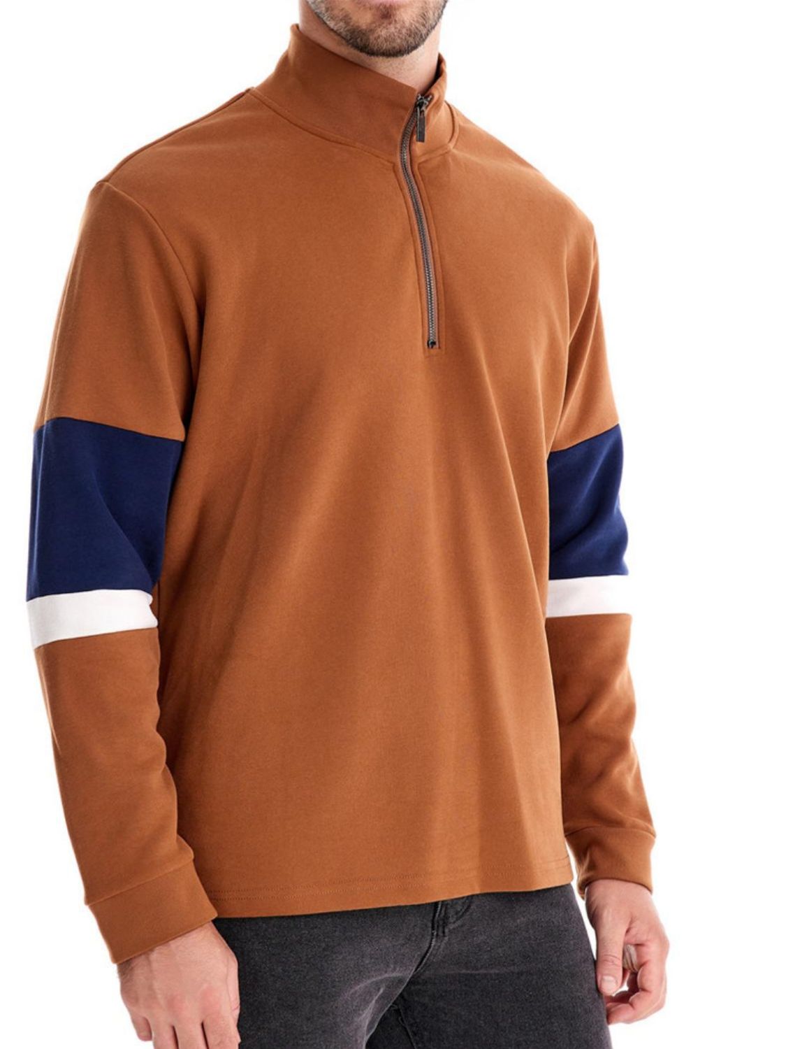 Men's Color Block Long Sleeve Polo - Smart Shopper