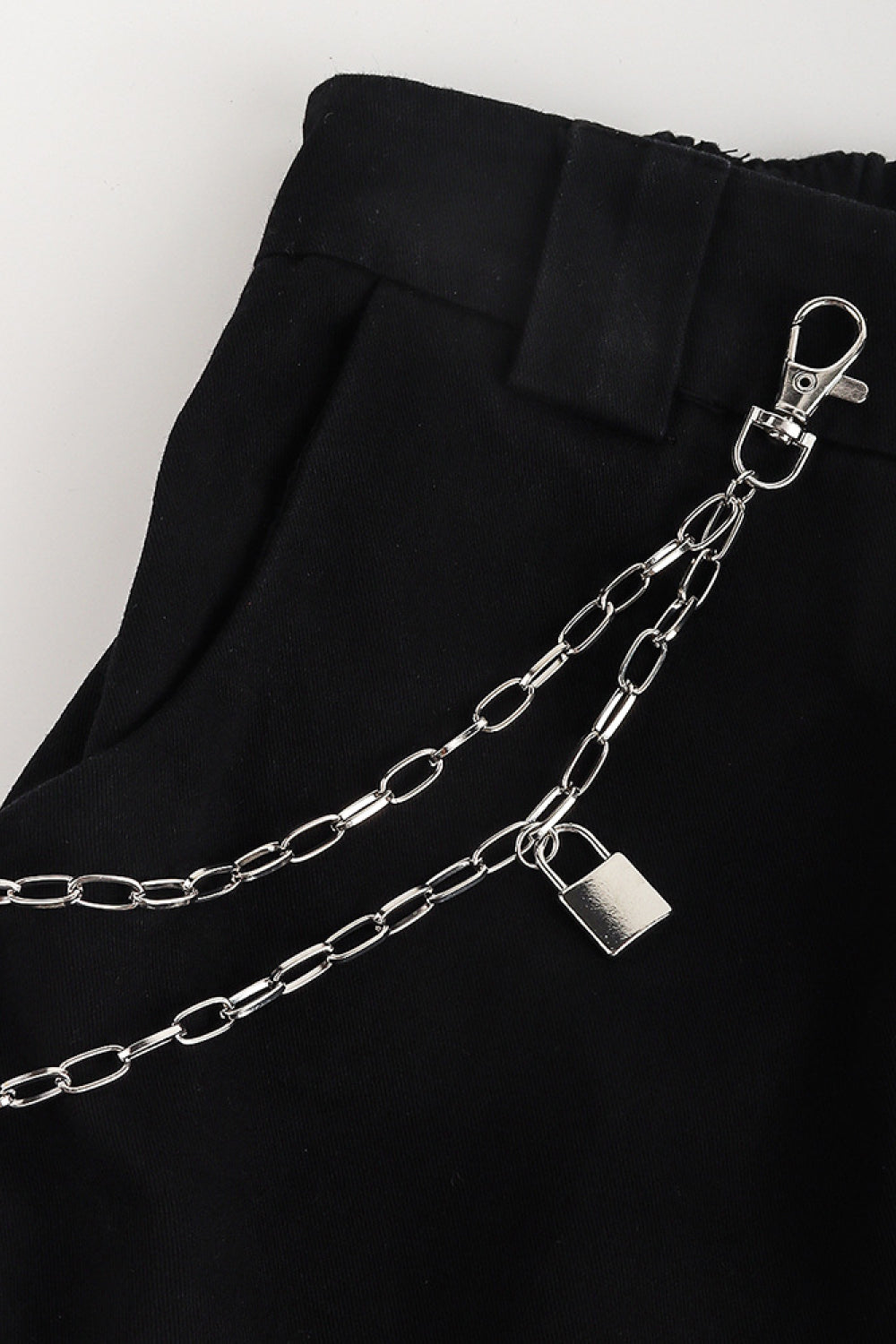 Double Layered Iron Chain Belt with Lock Charm - Smart Shopper