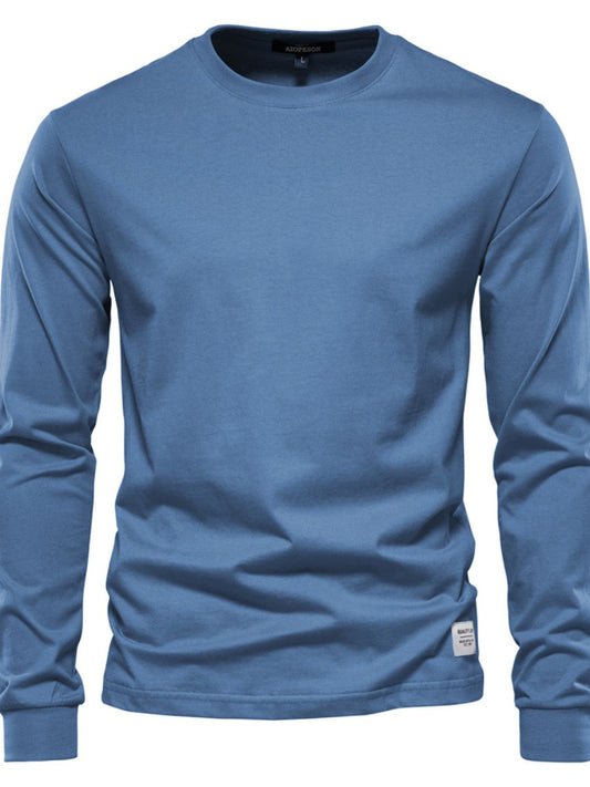 Men's Full Size Round Neck Long Sleeve T-Shirt Plus Size - Smart Shopper