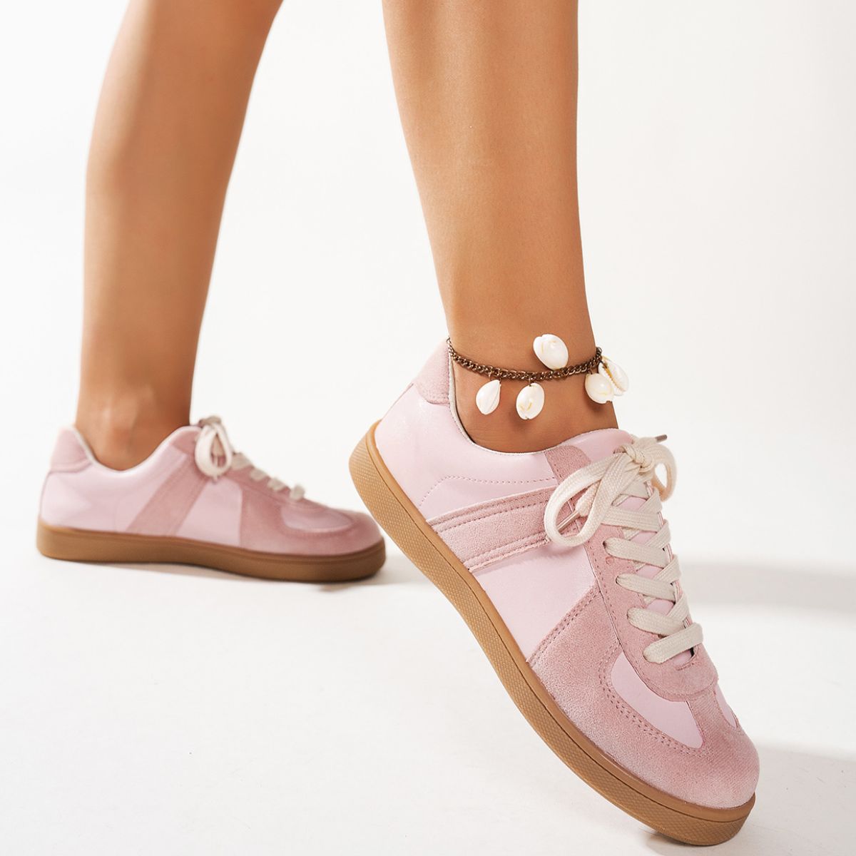 Lace Up Round Toe Flat Sneakers - Smart Shopper