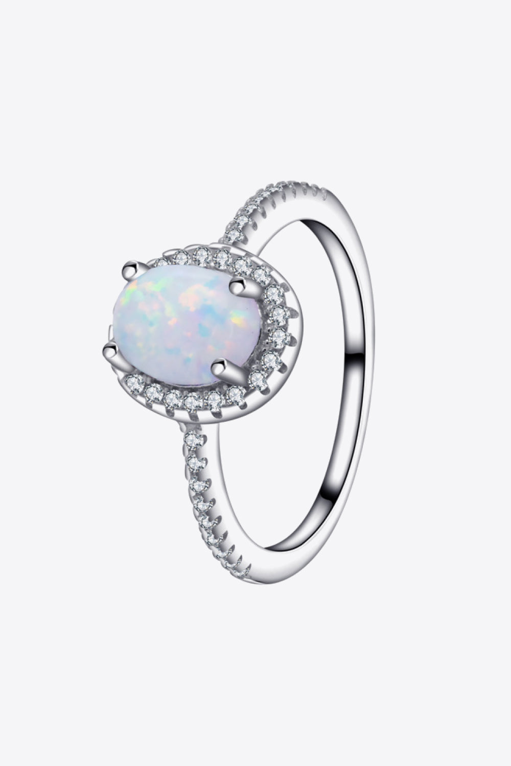 Opal 925 Sterling Silver Halo Ring - Smart Shopper