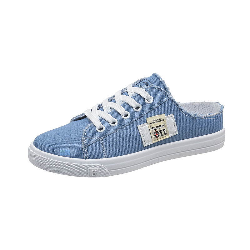 Frayed Hem Lace Up Canvas Sneakers - Smart Shopper