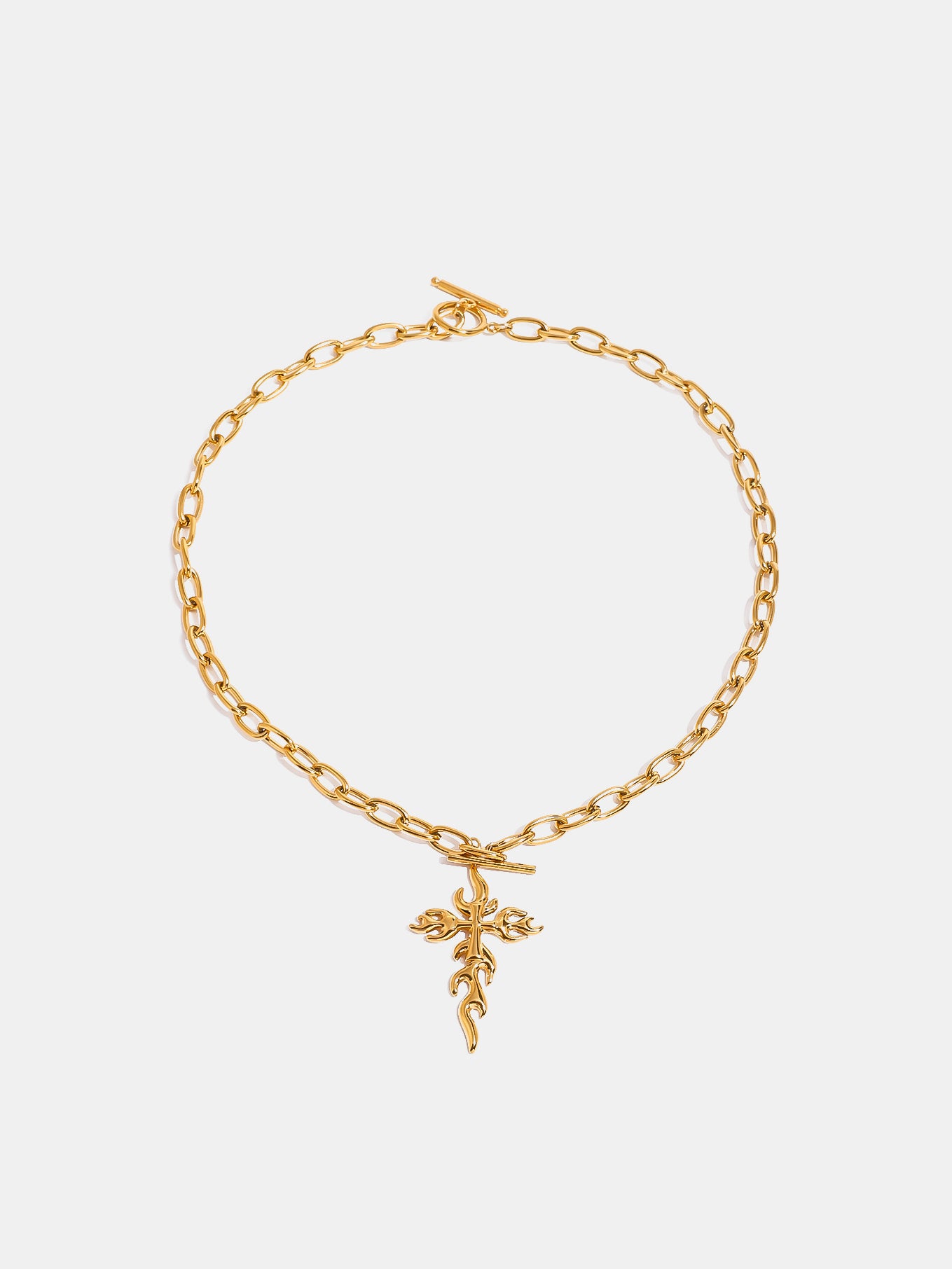 18K Gold-Plated Stainless Steel Cross Necklace - Smart Shopper