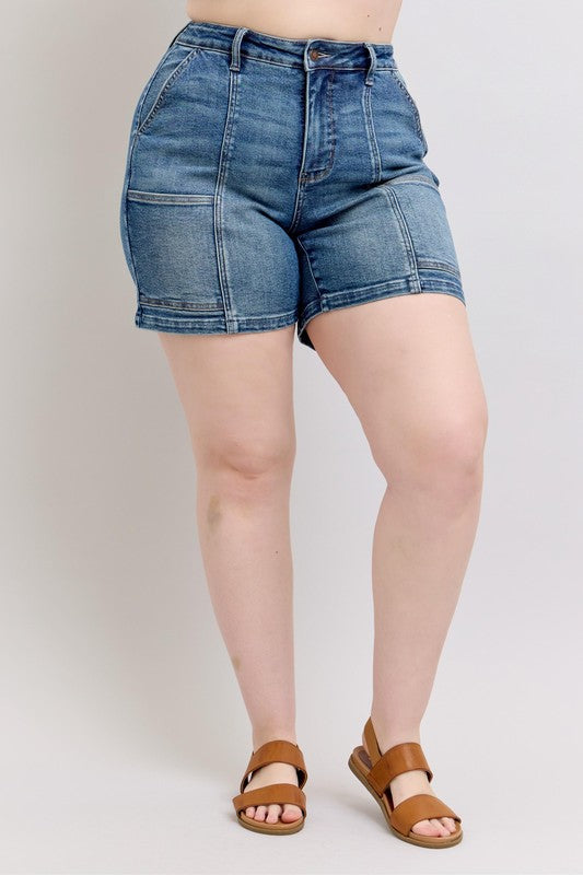 Judy Blue Full Size High Rise Denim Shorts Plus Size - Smart Shopper