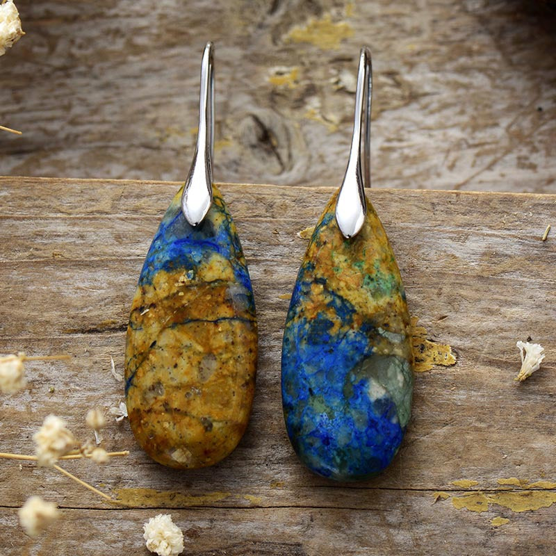 Teardrop Shape Natural Stone Dangle Earrings - Smart Shopper