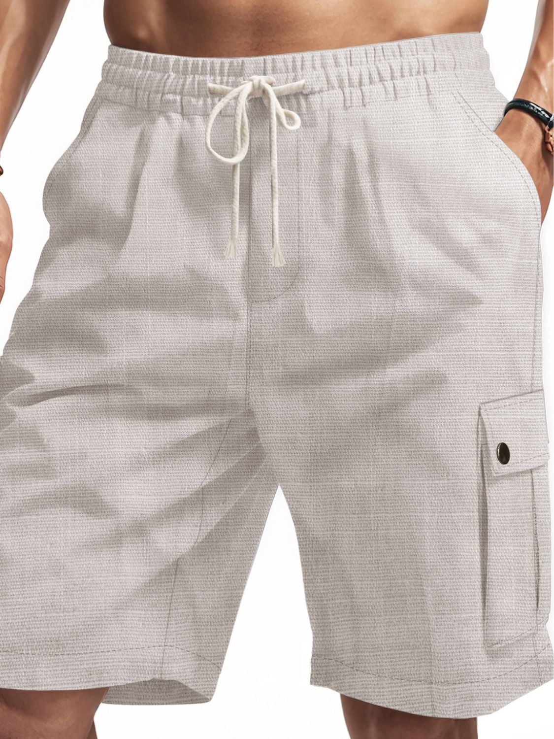 Men's Full Size Drawstring Shorts with Pockets Plus Size - Smart Shopper