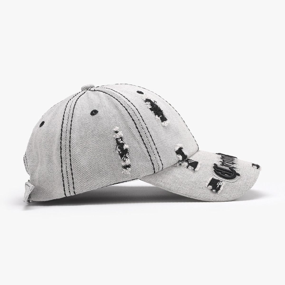 Distressed Letter Embroidered Baseball Cap - Smart Shopper