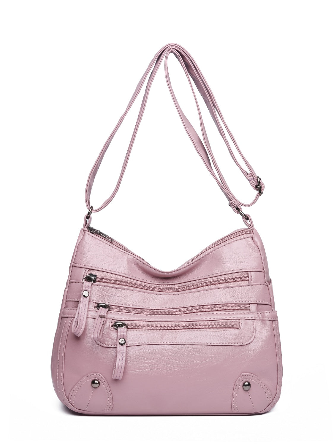 PU Leather Multi Pockets Shoulder Bag - Smart Shopper