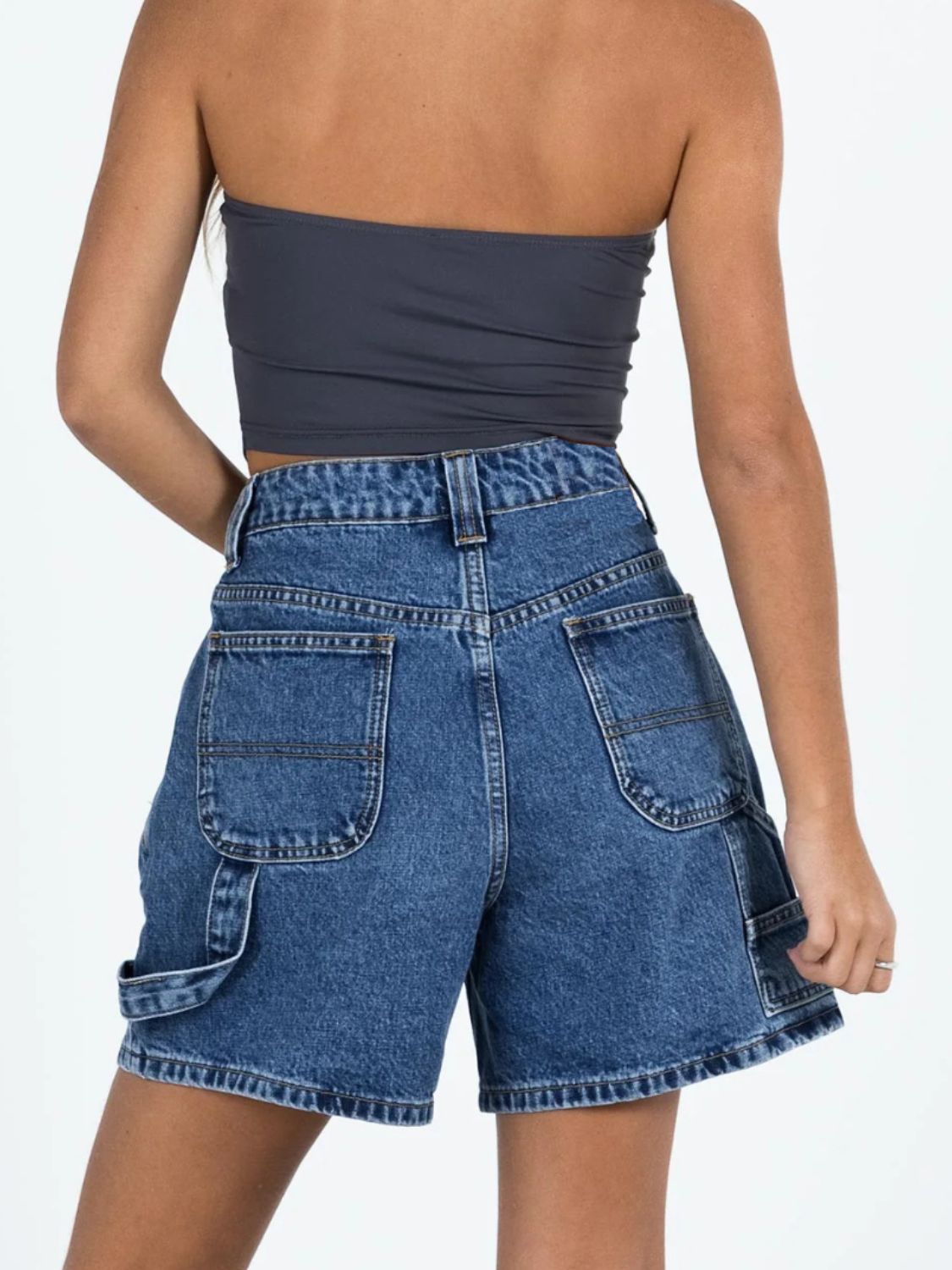 Washed High Rise Denim Shorts - Smart Shopper