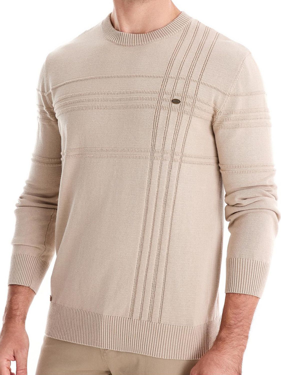 Men's Round Neck Striped Sweater - Smart Shopper