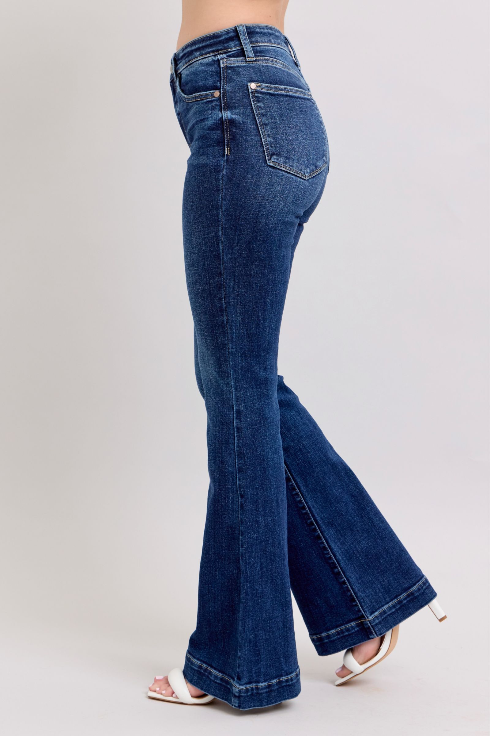 Judy Blue Full Size High Rise Flare Jeans with Pockets Plus Size - Smart Shopper