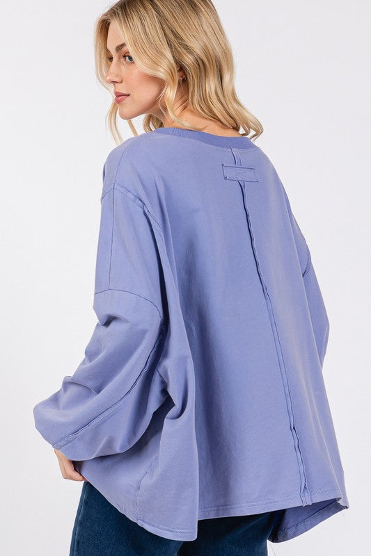 SAGE + FIG Flower Patch Dropped Shoulder Oversize Top - Smart Shopper