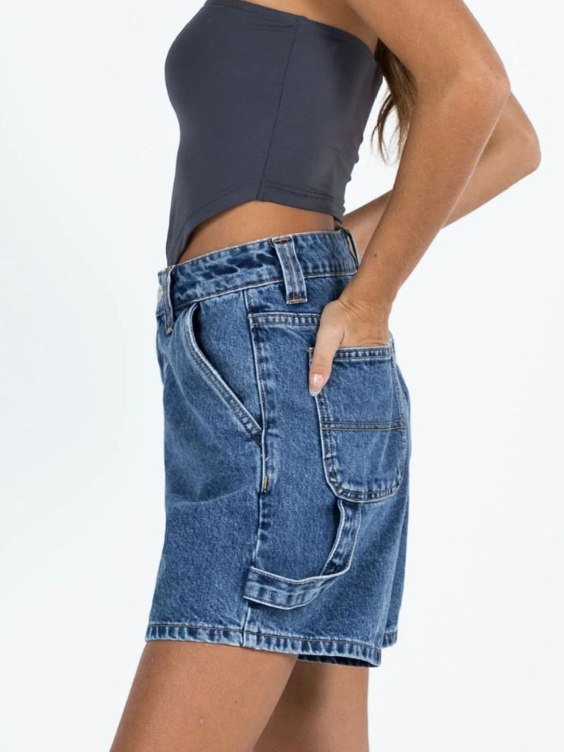 Washed High Rise Denim Shorts - Smart Shopper