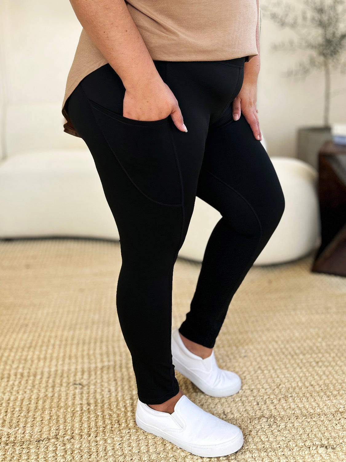 Wide Waistband Sports Leggings - Smart Shopper