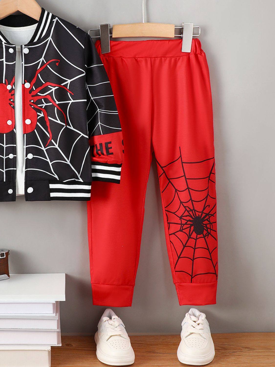 Spider Baseball Collar Top and Pants Set - Smart Shopper