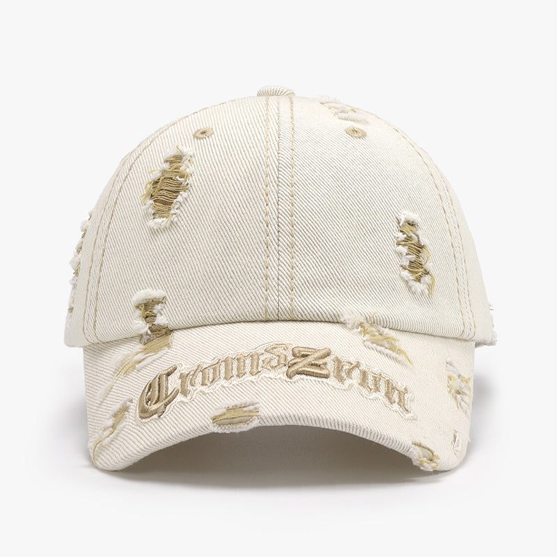 Distressed Letter Embroidered Baseball Cap - Smart Shopper