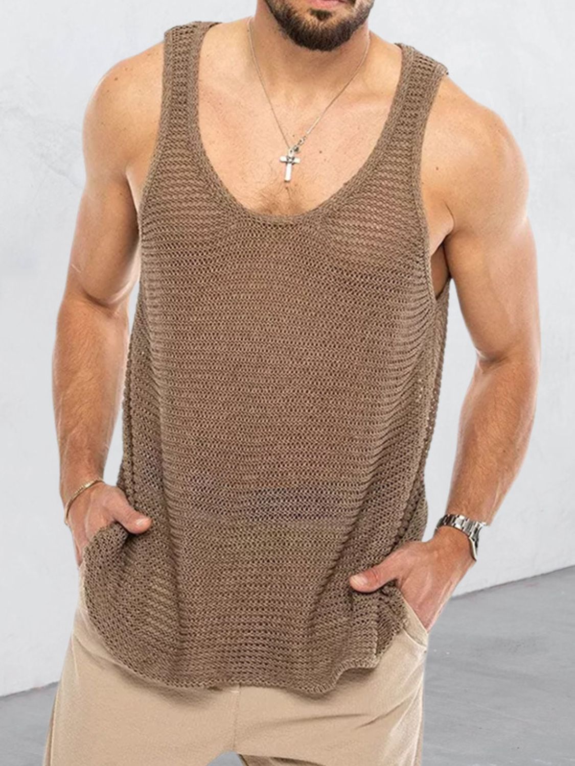 Men's Plus Size Scoop Neck Knit Tank - Smart Shopper