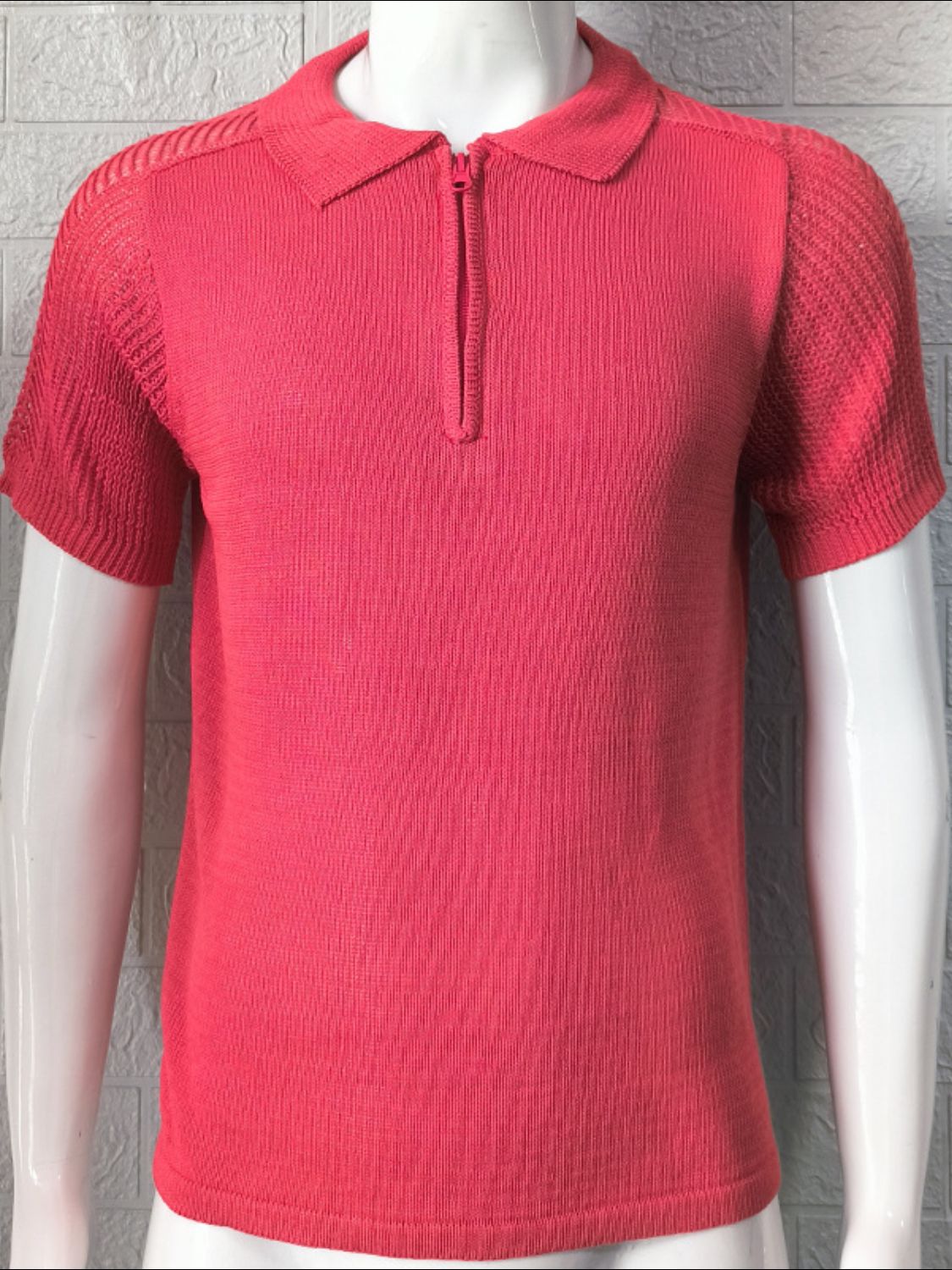 Men's Collared Neck Quarter Zip Knit Polo - Smart Shopper