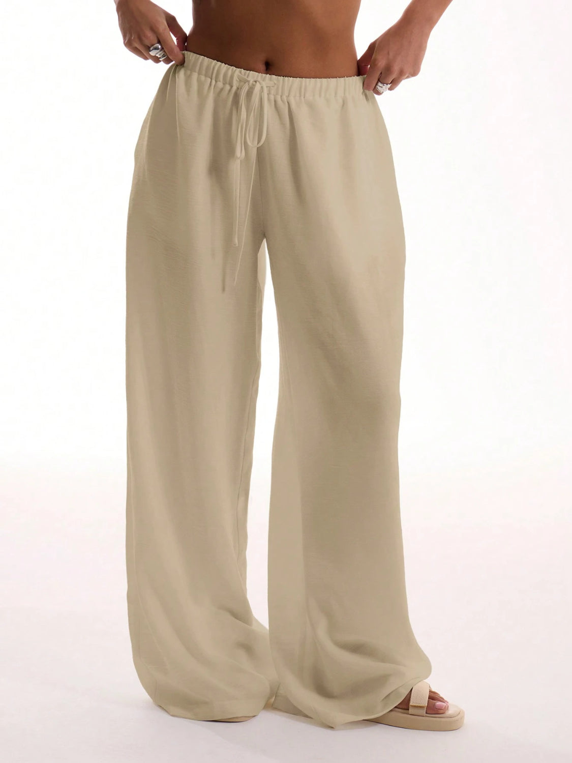 Drawstring Wide Leg Pants - Smart Shopper