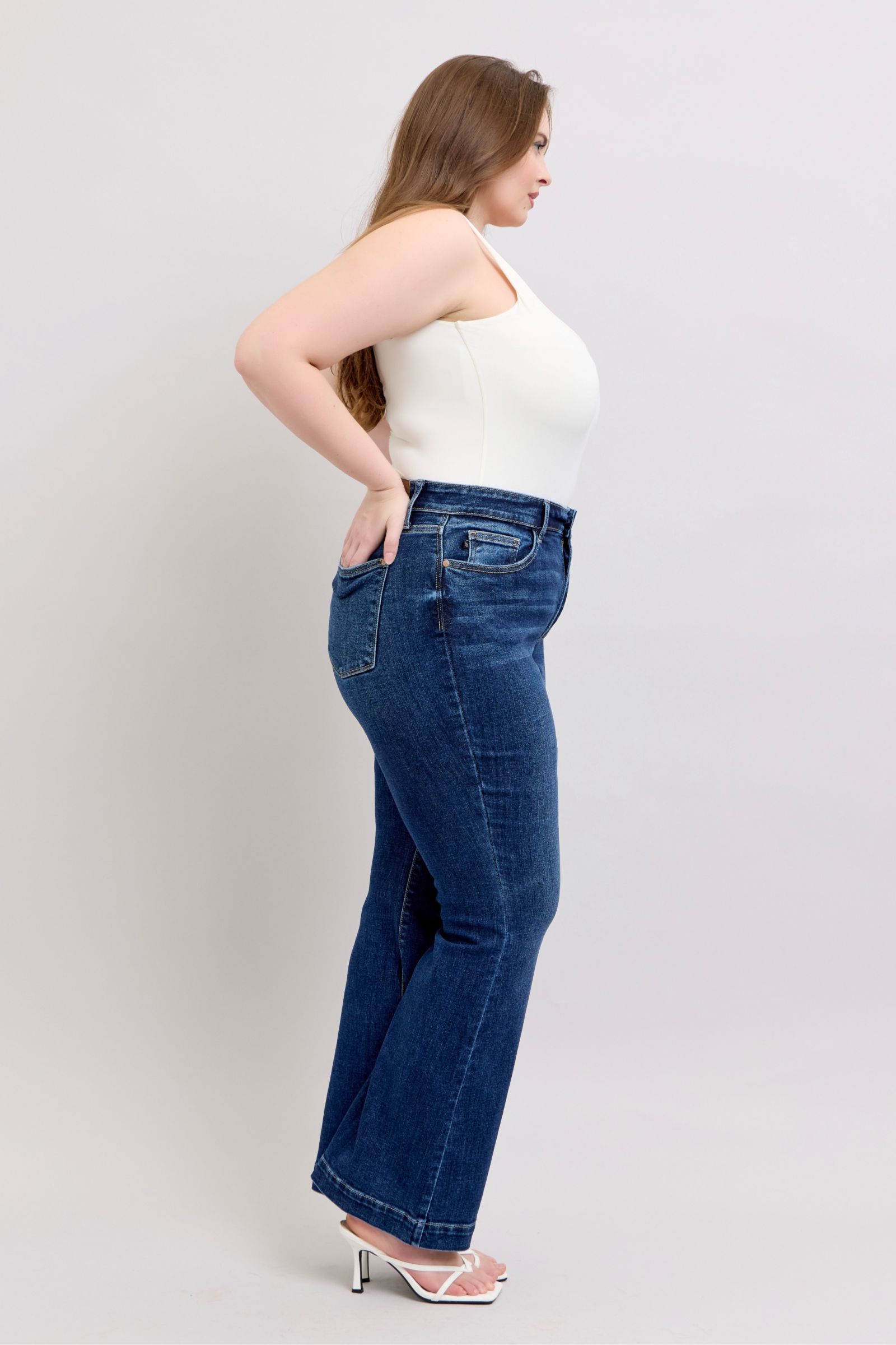 Judy Blue Full Size High Rise Flare Jeans with Pockets Plus Size - Smart Shopper