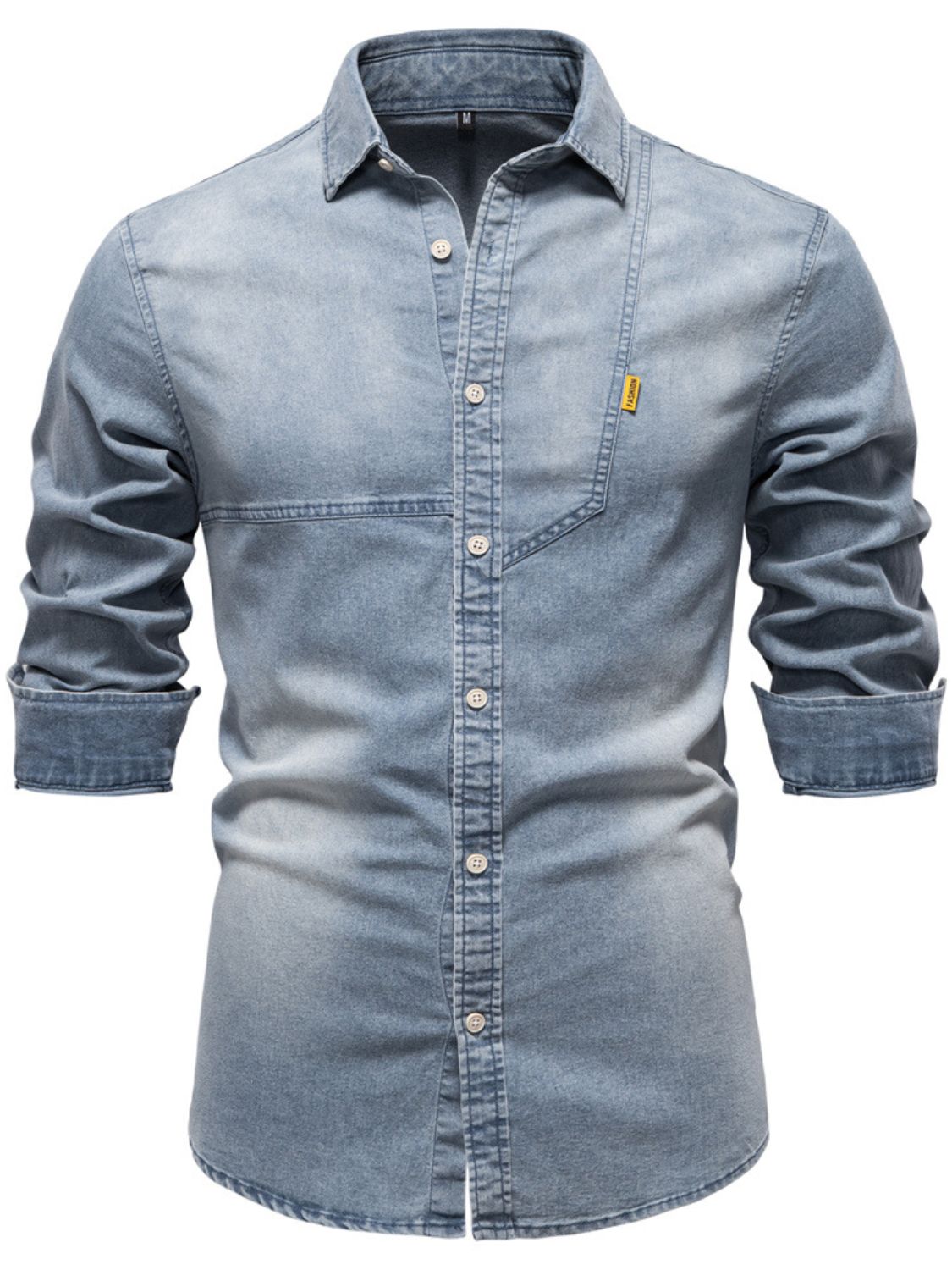 Men's Button Down Collared Neck Denim Shirt - Smart Shopper