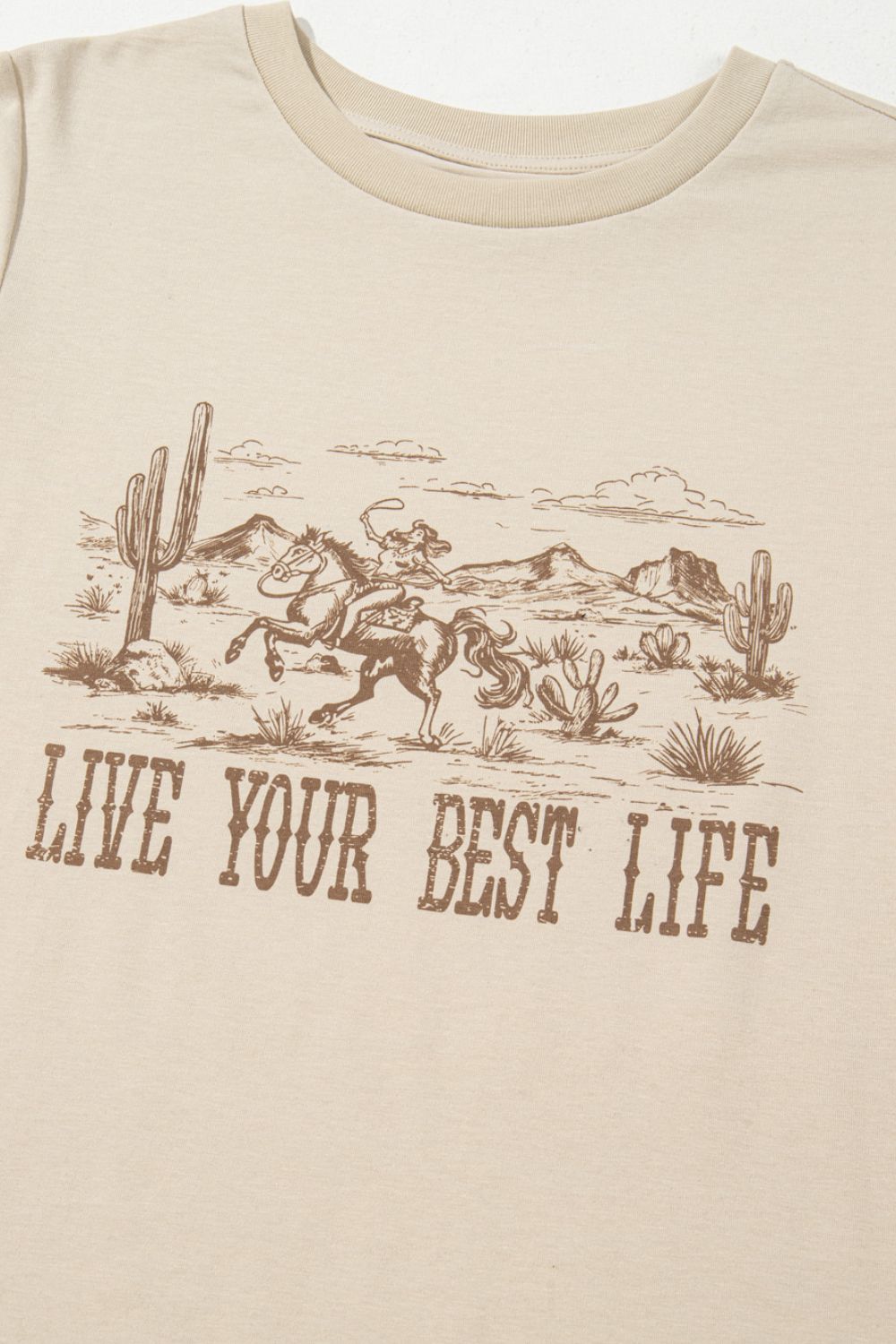 LIVE YOUR BEST LIFE Western Graphic Short Sleeve T-Shirt - Smart Shopper