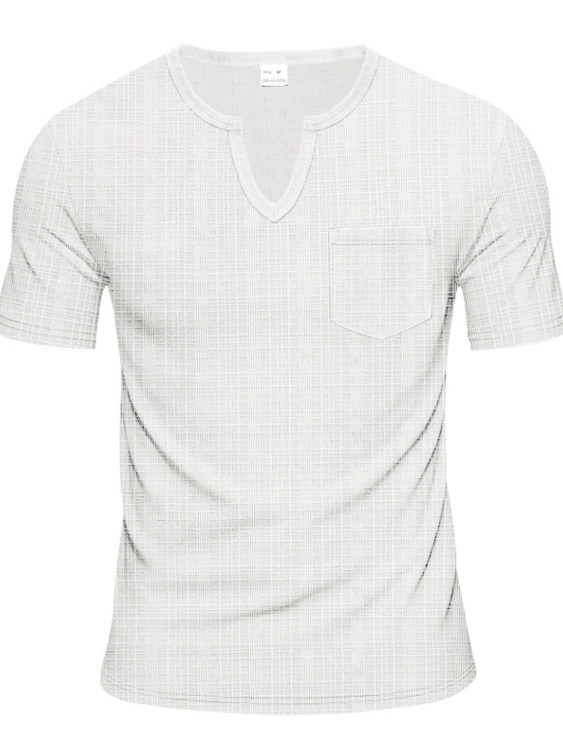 Men's Full Size Notched Short Sleeve T-Shirt Plus Size - Smart Shopper