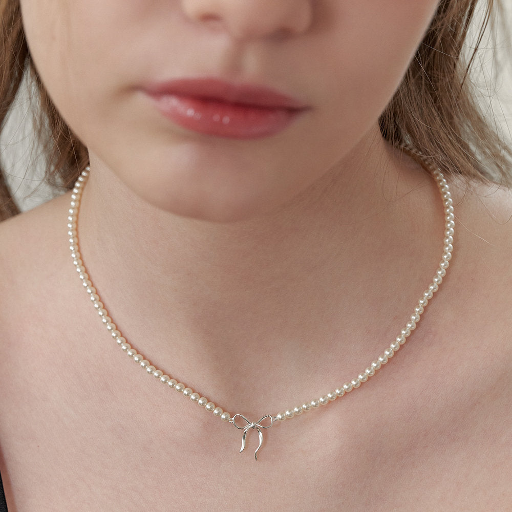 Copper Pearls Bow Necklace - Smart Shopper