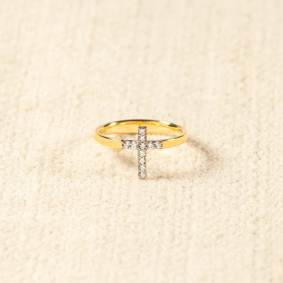 925 Sterling Silver Inlaid Zircon Cross Ring - Smart Shopper