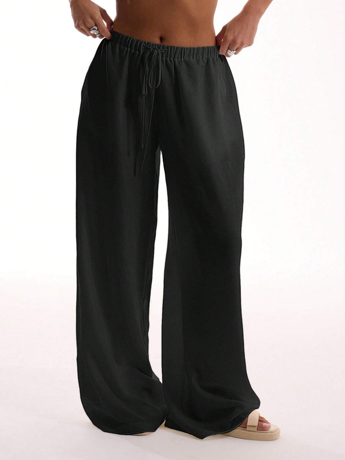 Drawstring Wide Leg Pants - Smart Shopper