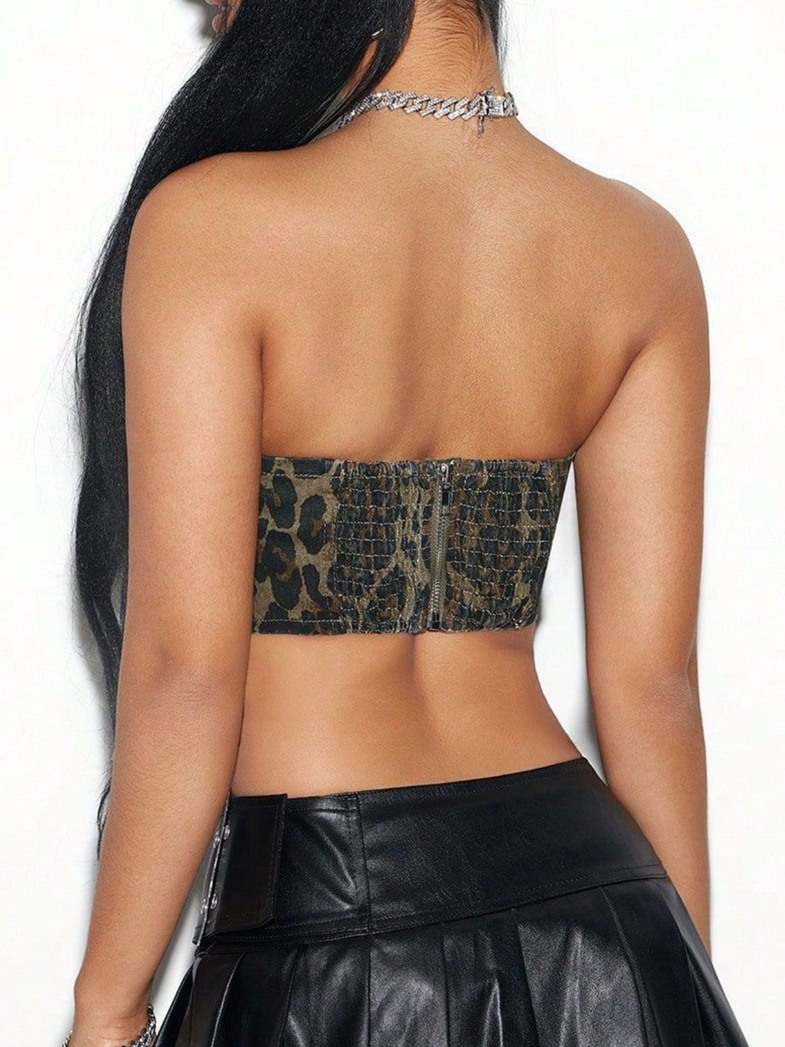 Bow Trim Leopard Tube Top - Smart Shopper