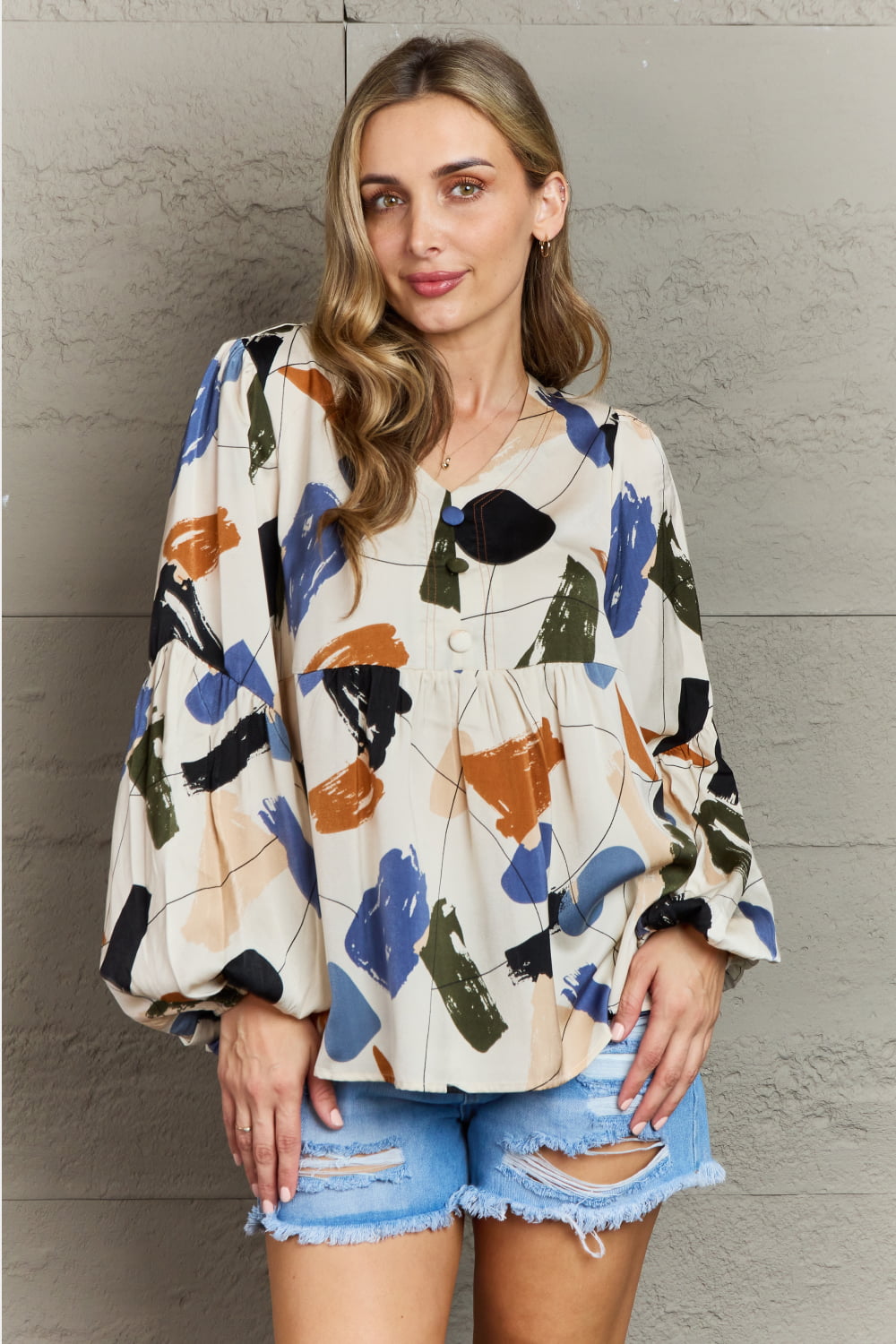 Hailey & Co Wishful Thinking Multi Colored Printed Blouse - Smart Shopper