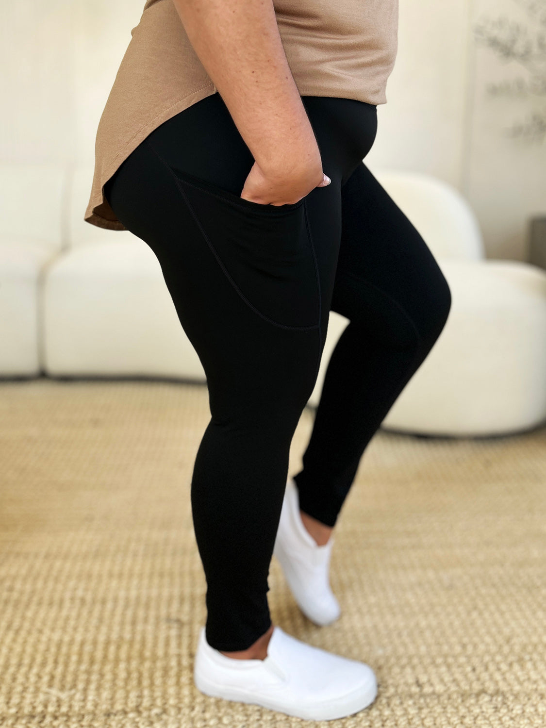 Wide Waistband Sports Leggings - Smart Shopper