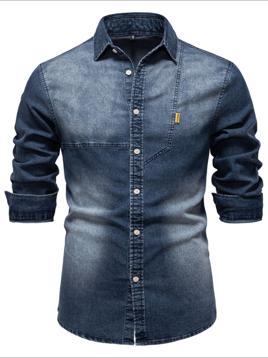 Men's Button Down Collared Neck Denim Shirt - Smart Shopper