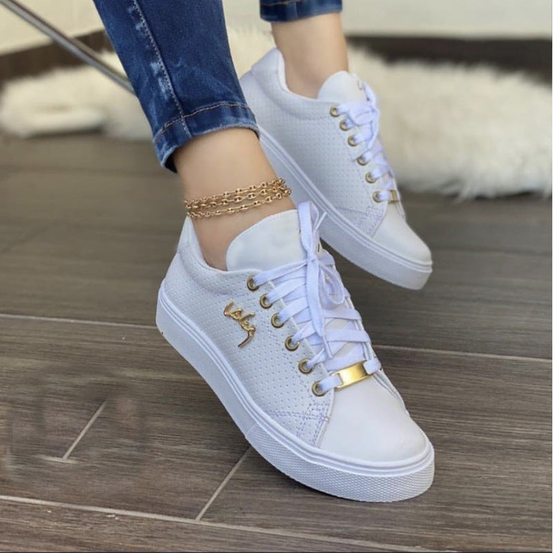 Round Toe Lace Up Sneakers - Smart Shopper