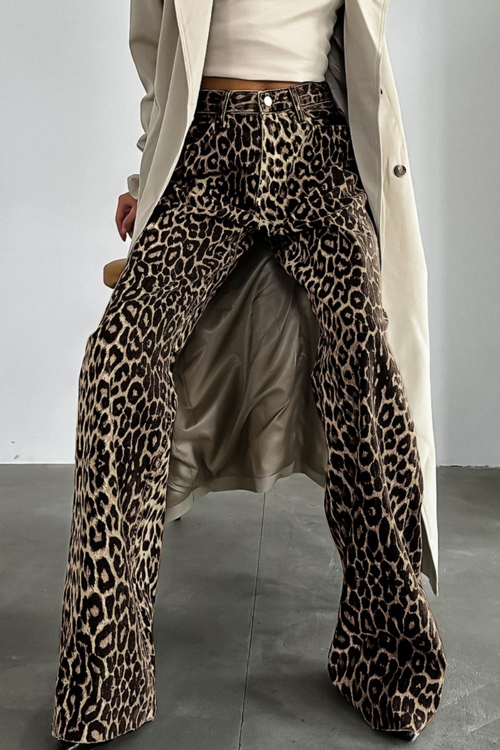 Leopard Wide Leg Pants with Pockets - Smart Shopper