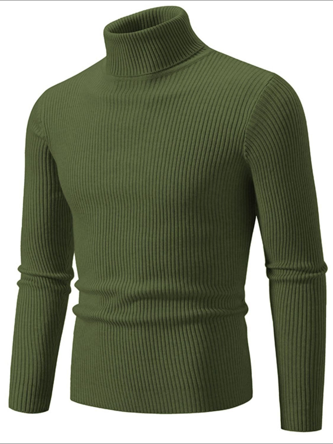 Men's Turtleneck Long Sleeve Ribbed Sweater - Smart Shopper