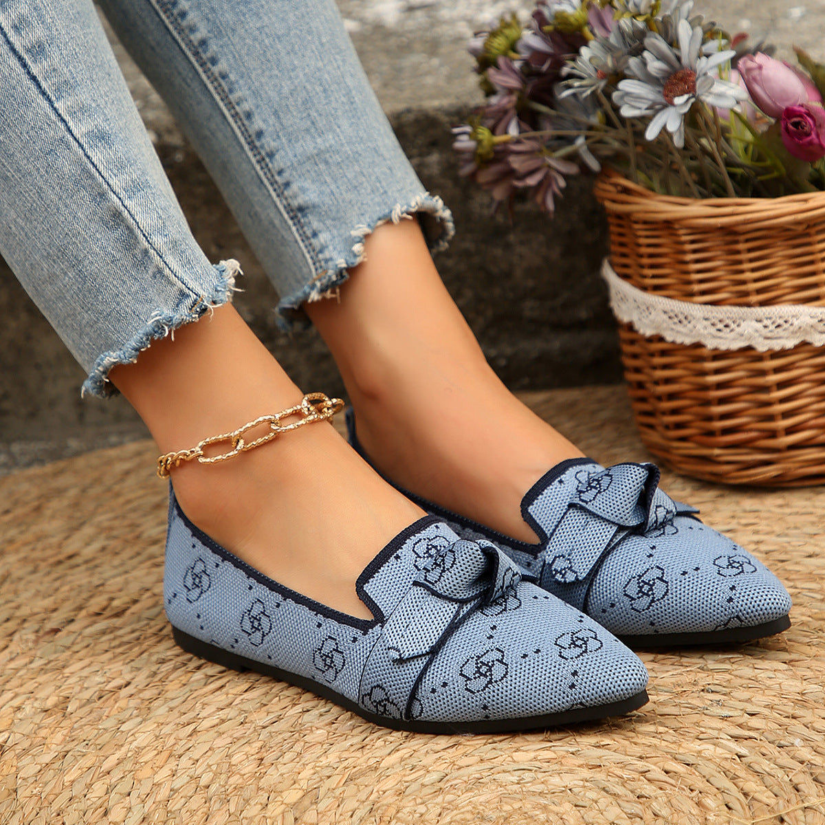 Mesh Point Toe Flat Slip-Ons - Smart Shopper