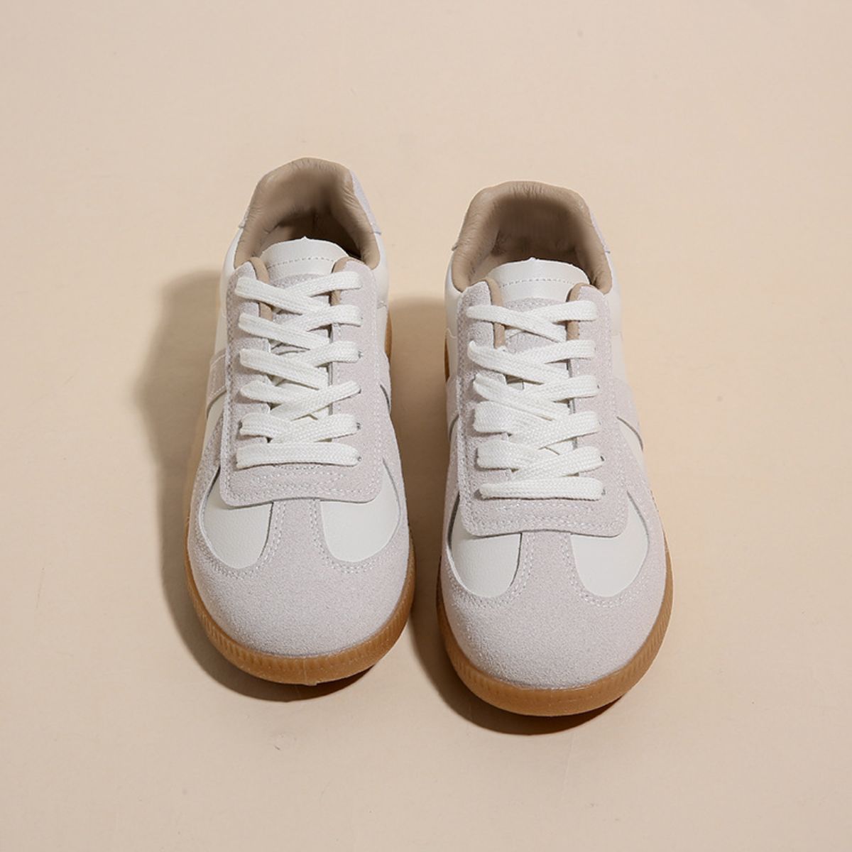 Lace Up Round Toe Flat Sneakers - Smart Shopper