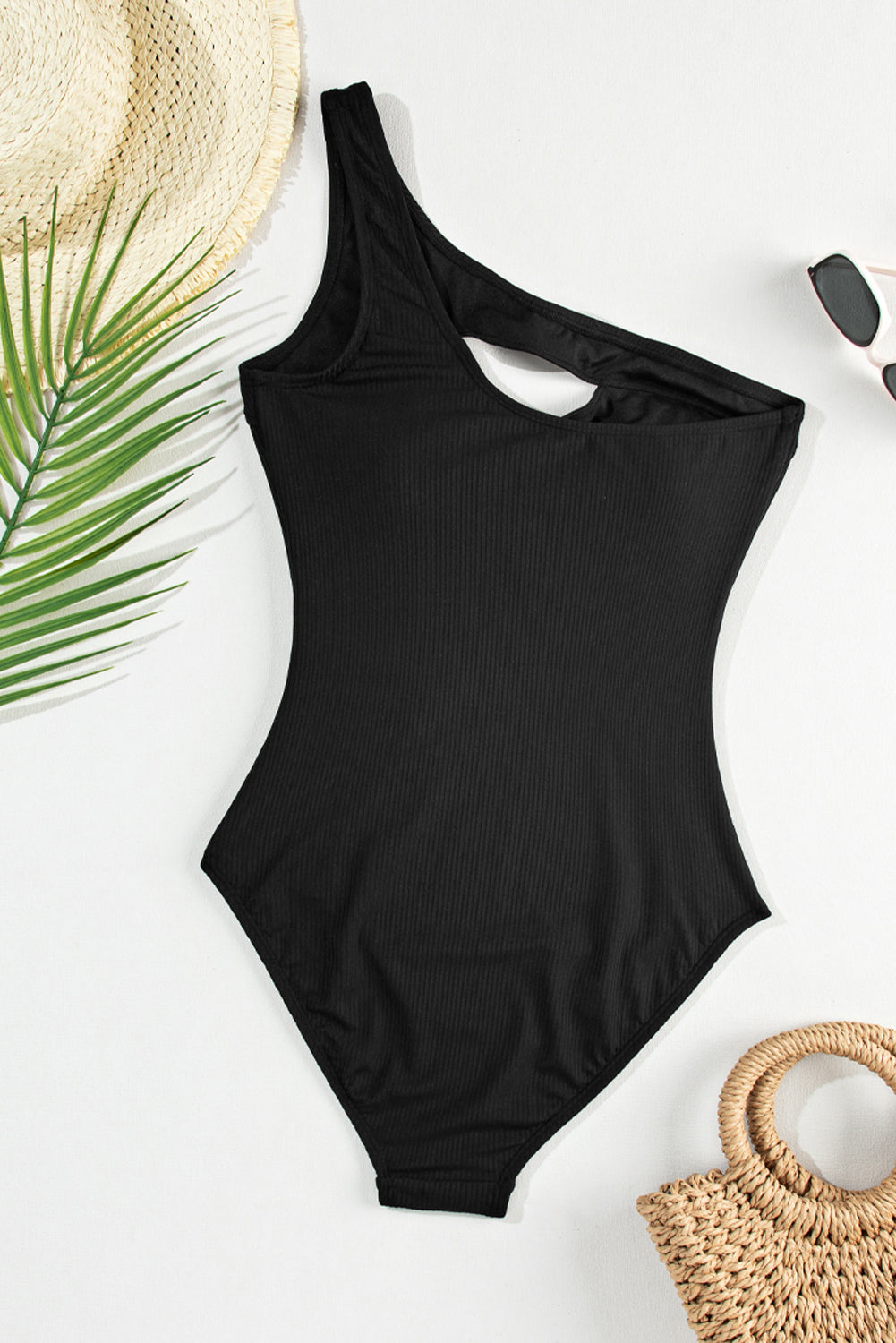 Cutout One Shoulder Sleeveless One-Piece Swimwear - Smart Shopper