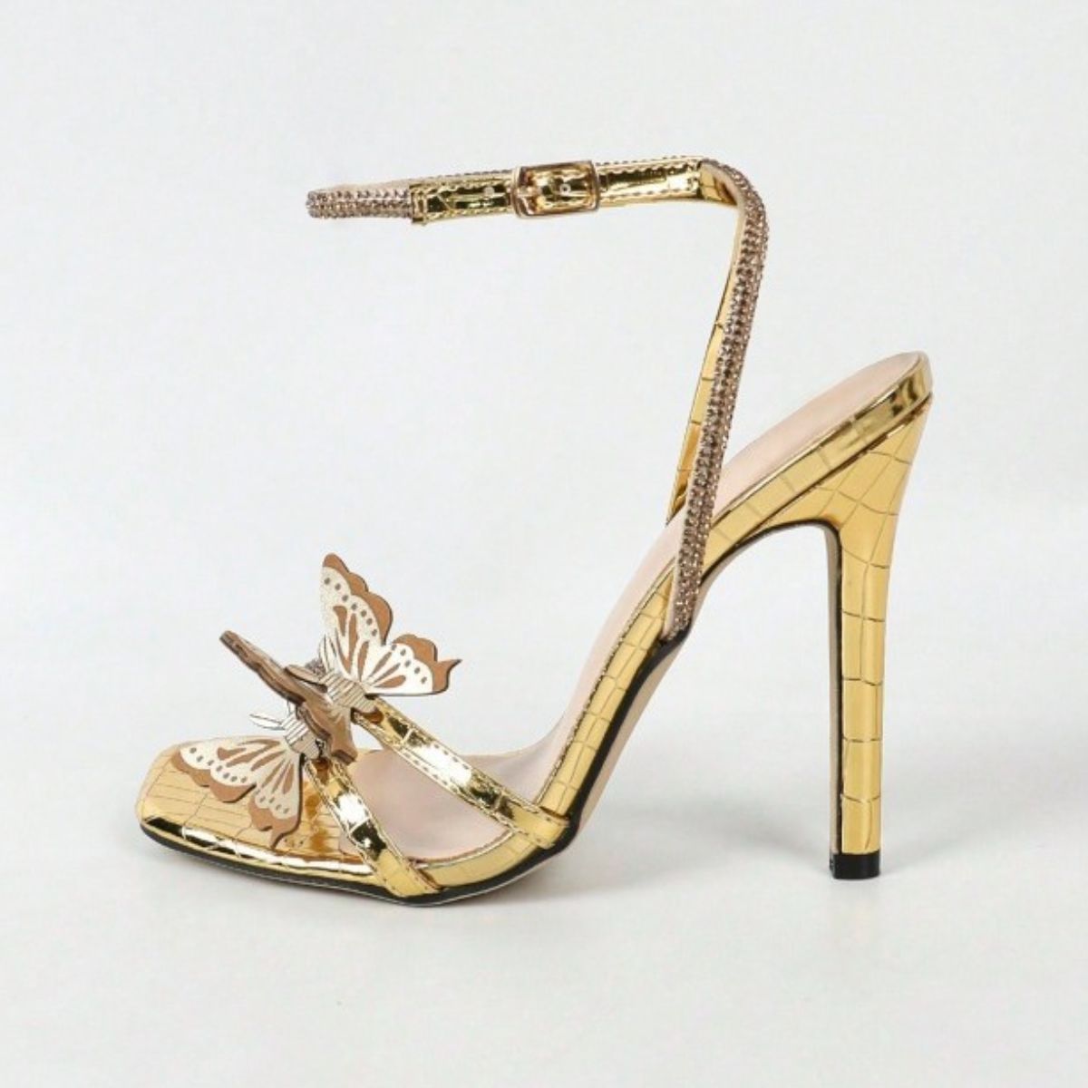 Open Toe Butterfly Ankle Strap Stiletto Sandals - Smart Shopper