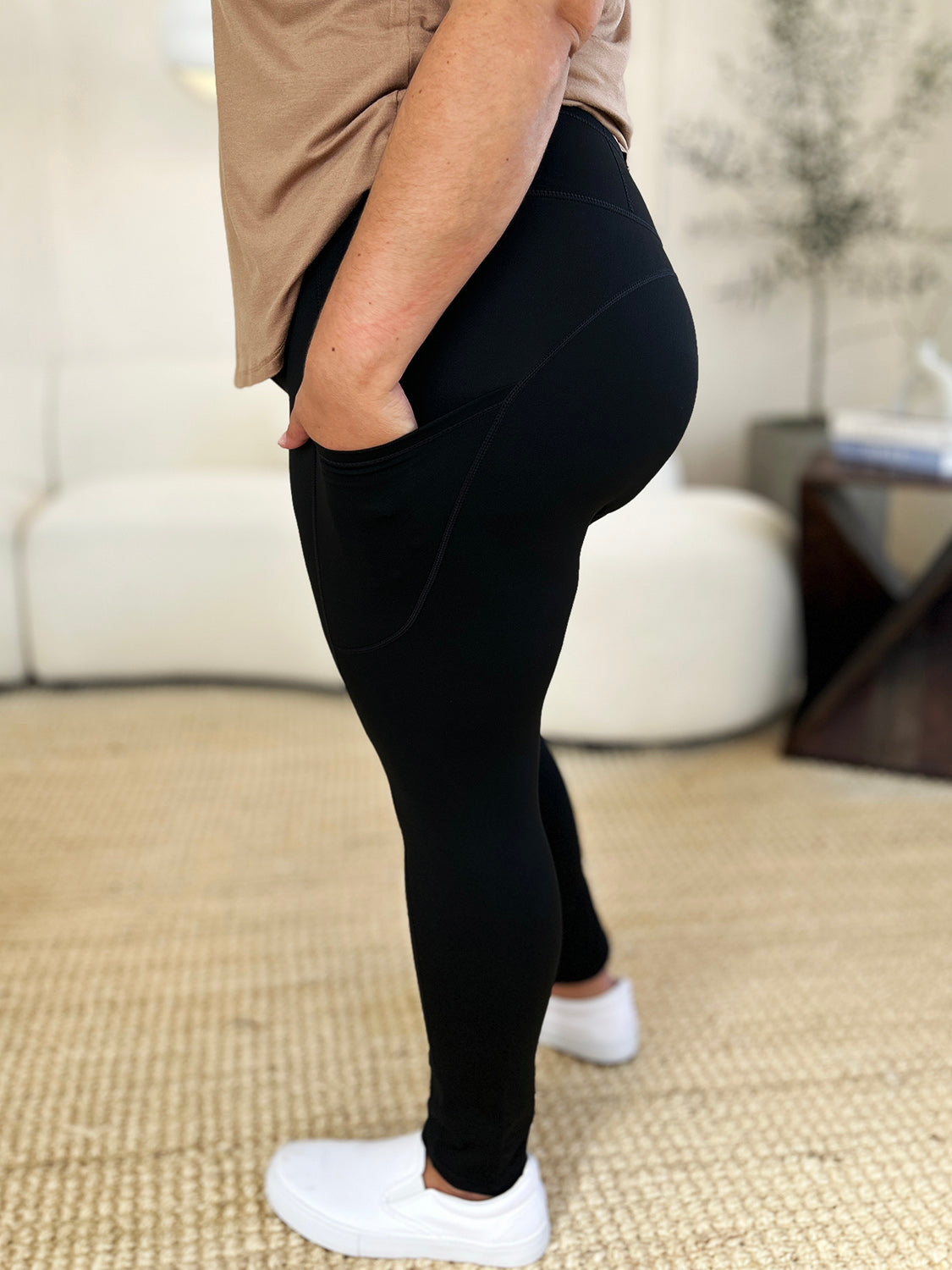 Wide Waistband Sports Leggings - Smart Shopper