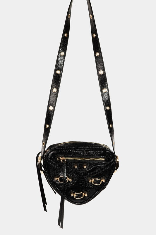 Fame PU Leather Triangle Crossbody Bag - Smart Shopper