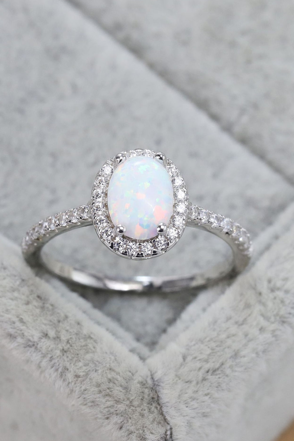 Opal 925 Sterling Silver Halo Ring - Smart Shopper