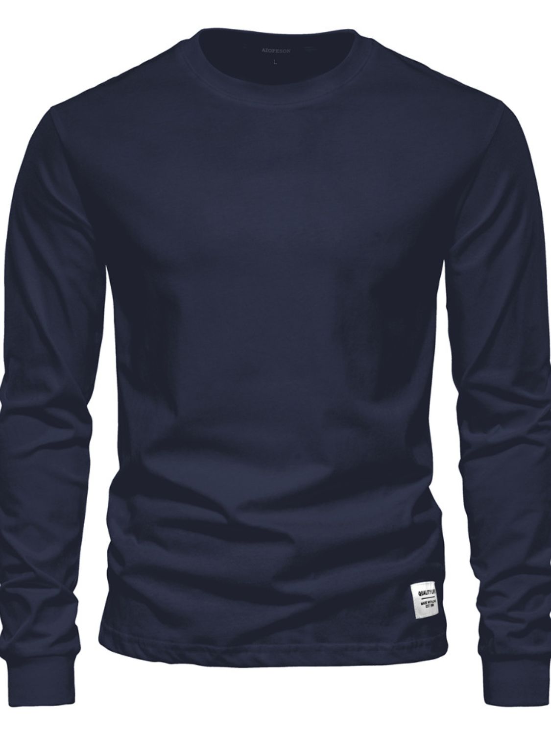 Men's Full Size Round Neck Long Sleeve T-Shirt Plus Size - Smart Shopper