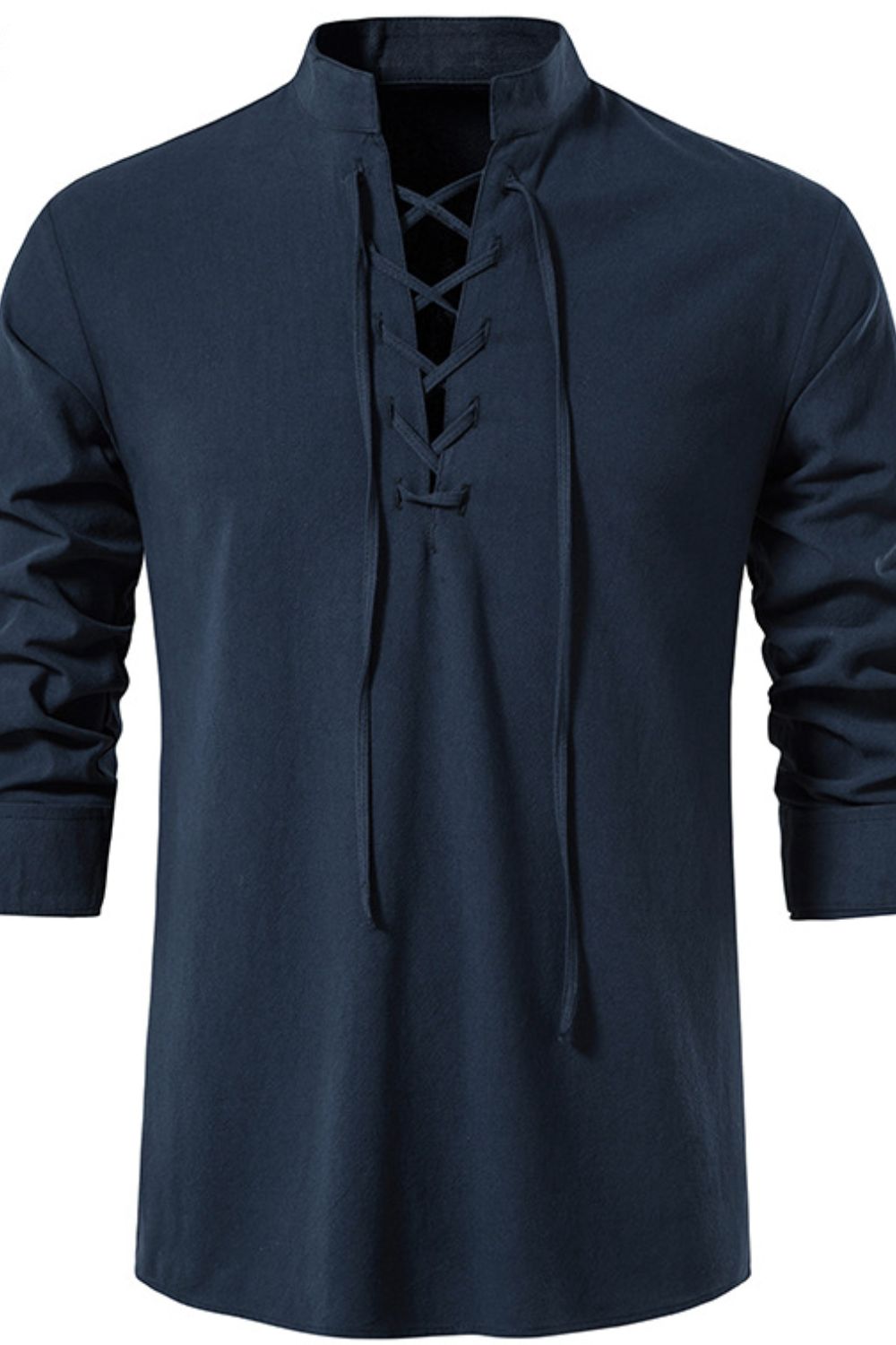 Men's Lace Up Long Sleeve Blouse - Smart Shopper