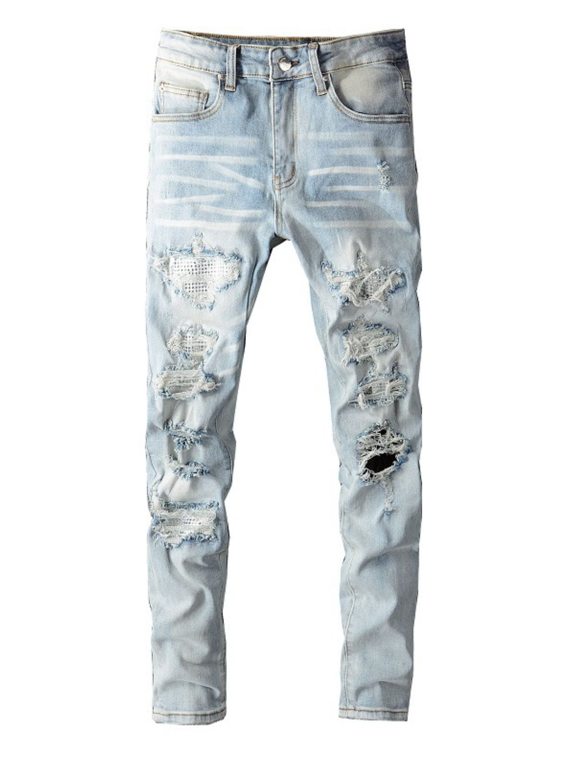 Men's Distressed Jeans with Pockets - Smart Shopper