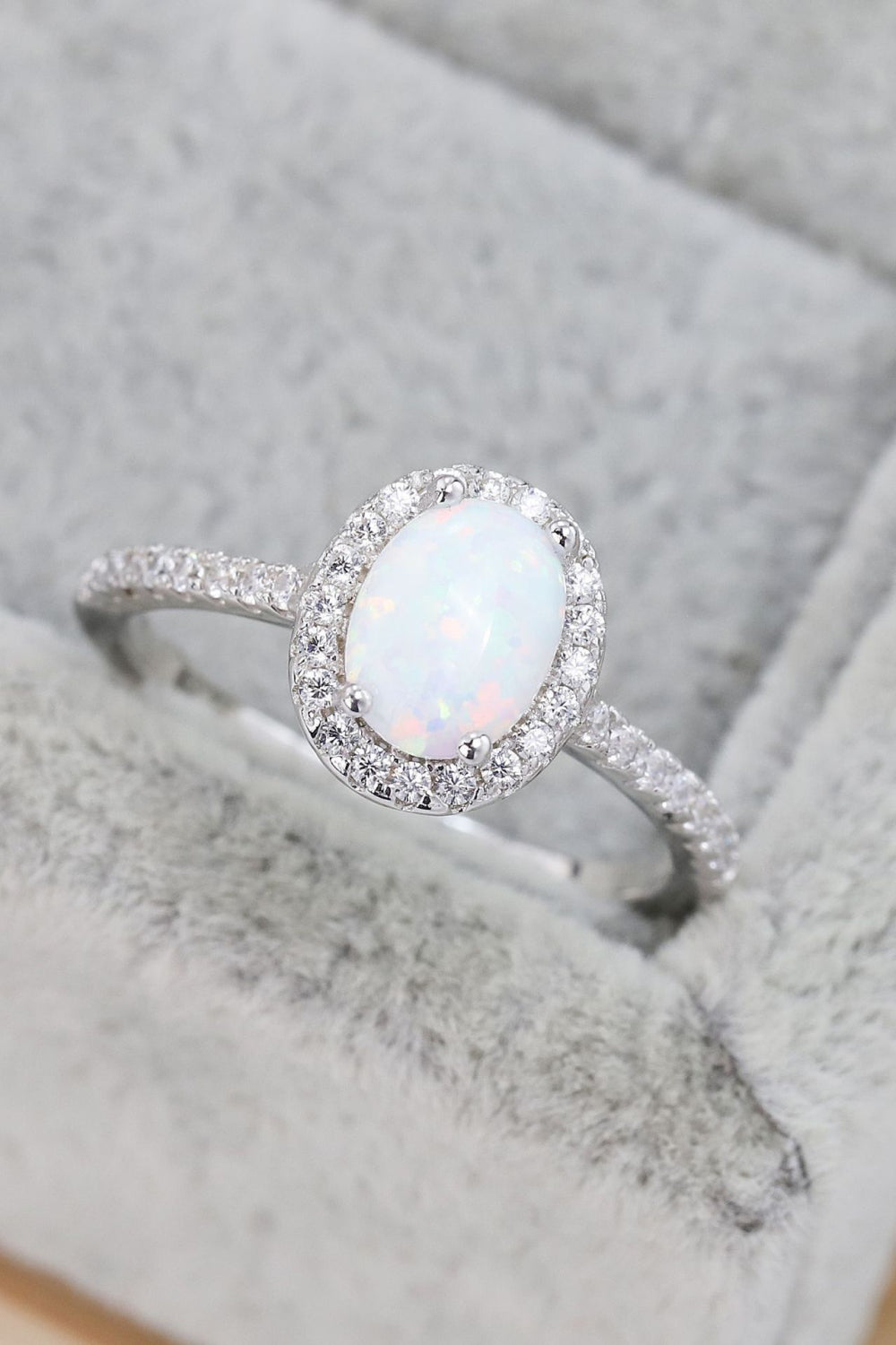 Opal 925 Sterling Silver Halo Ring - Smart Shopper