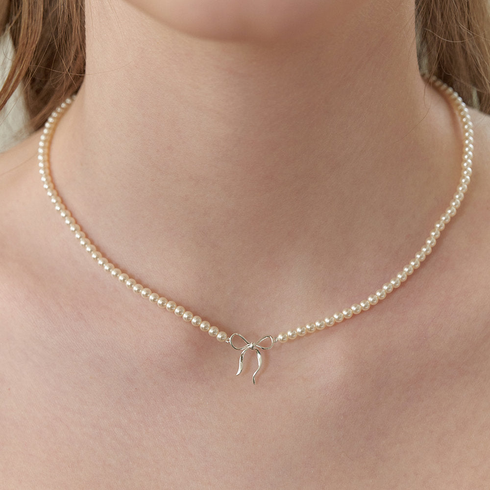 Copper Pearls Bow Necklace - Smart Shopper